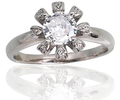 Diamond Sky Jewelry Sidabrinis žiedas su cirkoniais „Širdys ir Strėlės V“