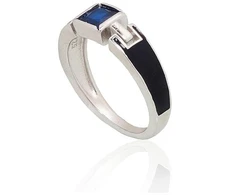 Diamond Sky Jewelry Sidabrinis žiedas su cirkoniais ir emaliu „Athens“