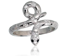 Diamond Sky Jewelry Sidabrinis žiedas su cirkoniais „Gyvatė“