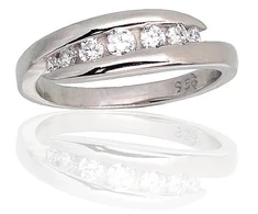 Diamond Sky Jewelry Sidabrinis žiedas su cirkoniais „Kamelija II“