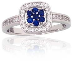 Diamond Sky Jewelry Sidabrinis žiedas su cirkoniais „Akmeninė Gėlė II“