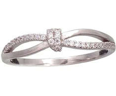 Diamond Sky Jewelry Sidabrinis žiedas su cirkoniais „Crystal Knot“