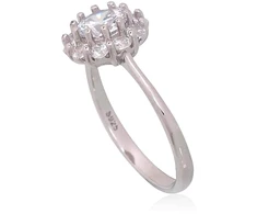 Diamond Sky Jewelry Sidabrinis žiedas su cirkoniais „Akmeninė Gėlė VII“