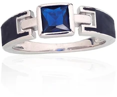 Diamond Sky Jewelry Sidabrinis žiedas su cirkoniais ir emaliu „Athens“