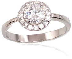 Diamond Sky Jewelry Sidabrinis žiedas su cirkoniais „Akmeninė Gėlė IX“