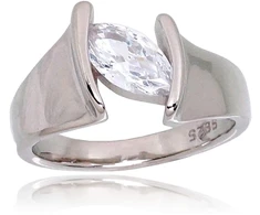 Diamond Sky Jewelry Sidabrinis žiedas su cirkoniais „Clear Horizon“