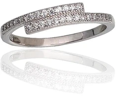 Diamond Sky Jewelry Sidabrinis žiedas su cirkoniais „Kamelija“