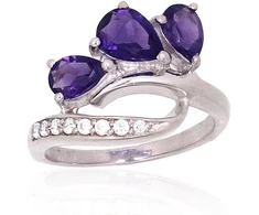 Diamond Sky Jewelry Sidabrinis žiedas su cirkoniais ir ametistais „Amethyst Tale“