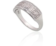 Diamond Sky Jewelry Sidabrinis žiedas su cirkoniais „Graikiški Motyvai“