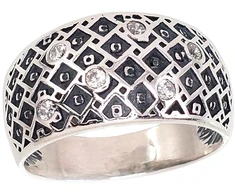 Diamond Sky Jewelry Sidabrinis žiedas su cirkoniais „Twilight Weave“