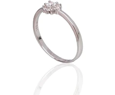 Diamond Sky Jewelry Sidabrinis žiedas su cirkoniais „Širdys ir Strėlės III“