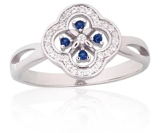 Diamond Sky Jewelry Sidabrinis žiedas su cirkoniais „Akmeninė Gėlė III“