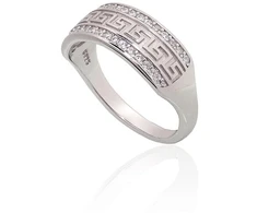 Diamond Sky Jewelry Sidabrinis žiedas su cirkoniais „Graikiški Motyvai“