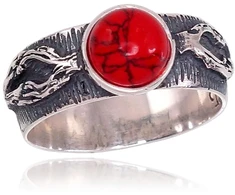 Diamond Sky Jewelry Sidabrinis žiedas su koralais „Coral Magic II“