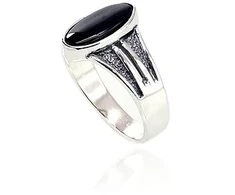Diamond Sky Jewelry Sidabrinis žiedas su oniksu „Antares“