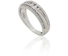 Diamond Sky Jewelry Sidabrinis žiedas su cirkoniais „Kristalo Takas X“