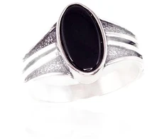 Diamond Sky Jewelry Sidabrinis žiedas su oniksu „Antares“