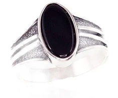 Diamond Sky Jewelry Sidabrinis žiedas su oniksu „Antares“