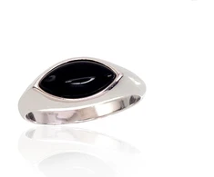 Diamond Sky Jewelry Sidabrinis žiedas su oniksu „Midnight Eye“