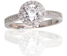 Diamond Sky Jewelry Sidabrinis žiedas su cirkoniais „Širdys ir Strėlės II“