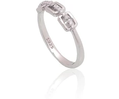 Diamond Sky Jewelry Sidabrinis žiedas su cirkoniais „Crystal Geometry“