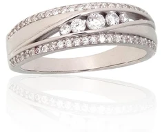 Diamond Sky Jewelry Sidabrinis žiedas su cirkoniais „Kristalo Takas X“