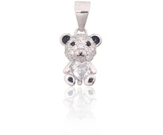 Diamond Sky Jewelry Vaikiškas sidabrinis pakabukas su cirkoniais ir emaliu „Bear II“