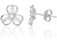 Diamond Sky Jewelry Vaikiški sidabriniai auskarai-vinukai su cirkoniais „Auksinė Gėlė VII“