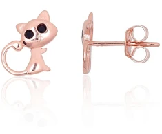 Diamond Sky Jewelry Vaikiški sidabriniai auskarai-vinukai su cirkoniais „Katė II“