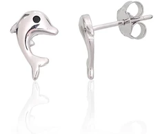 Diamond Sky Jewelry Vaikiški sidabriniai auskarai su cirkoniais „Dolphins V“