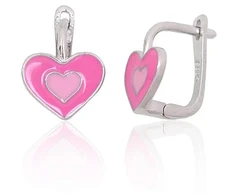 Diamond Sky Jewelry Vaikiški sidabriniai auskarai su emaliu „Rosie“