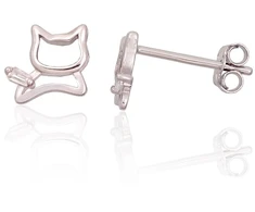 Diamond Sky Jewelry Vaikiški sidabriniai auskarai su cirkoniais „Kitties“