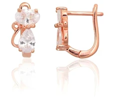 Diamond Sky Jewelry Vaikiški sidabriniai auskarai su cirkoniais „Katė V“