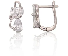 Diamond Sky Jewelry Vaikiški sidabriniai auskarai su cirkoniais „Katė IV“