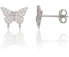 Diamond Sky Jewelry Vaikiški sidabriniai auskarai su cirkoniais „Tender Flight II“