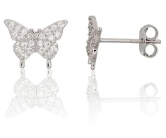 Diamond Sky Jewelry Vaikiški sidabriniai auskarai su cirkoniais „Tender Flight II“