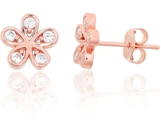 Diamond Sky Jewelry Vaikiški sidabriniai auskarai-vinukai su cirkoniais „Auksinė Gėlė VI“
