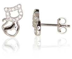 Diamond Sky Jewelry Vaikiški sidabriniai auskarai-vinukai su cirkoniais „Katė III“