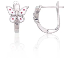 Diamond Sky Jewelry Vaikiški sidabriniai auskarai su emaliu „Summer Breeze“