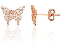 Diamond Sky Jewelry Vaikiški sidabriniai auskarai su cirkoniais „Tender Flight“