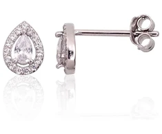 Diamond Sky Jewelry Vaikiški sidabriniai auskarai-vinukai su cirkoniais „Kristalo Lašas III“