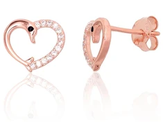 Diamond Sky Jewelry Vaikiški sidabriniai auskarai su cirkoniais „Dolphin Love“