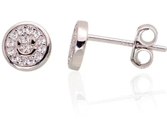 Diamond Sky Jewelry Vaikiški sidabriniai auskarai-vinukai su cirkoniais „Smile II“