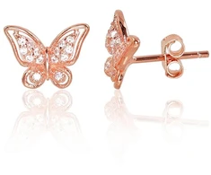 Diamond Sky Jewelry Vaikiški sidabriniai auskarai su cirkoniais „Celestial Butterflies V“