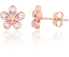 Diamond Sky Jewelry Vaikiški sidabriniai auskarai-vinukai su cirkoniais „Auksinė Gėlė VI“