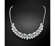 Diamond Sky Jewelry Vestuvinis vėrinys „Spring (Baltas Opal / Aurora Borealis)“ su Swarovski™ kristalais