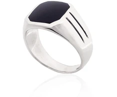 Diamond Sky Jewelry Vyriškas sidabrinis žiedas su oniksu „Maximilian IV“