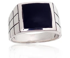 Diamond Sky Jewelry Vyriškas sidabrinis žiedas su oniksu „Vincent II“