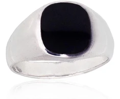 Diamond Sky Jewelry Vyriškas sidabrinis žiedas su oniksu „Maximilian VI“