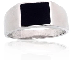 Diamond Sky Jewelry Vyriškas sidabrinis žiedas su oniksu „Bastian II“